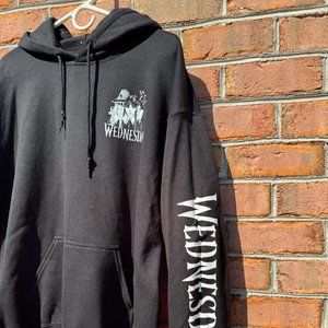 Wednesday Addams Hoodie L - Jenna Ortega, Official TV Show Merch, Unisex Black P